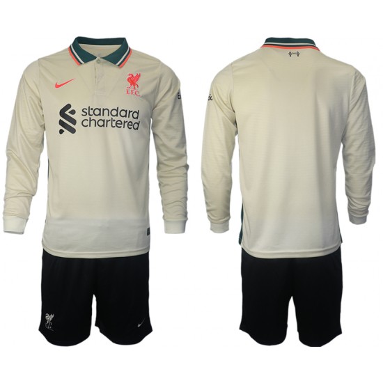 Camisola Liverpool Criança Equipamento Segundo 2021-2022 Manga Comprida